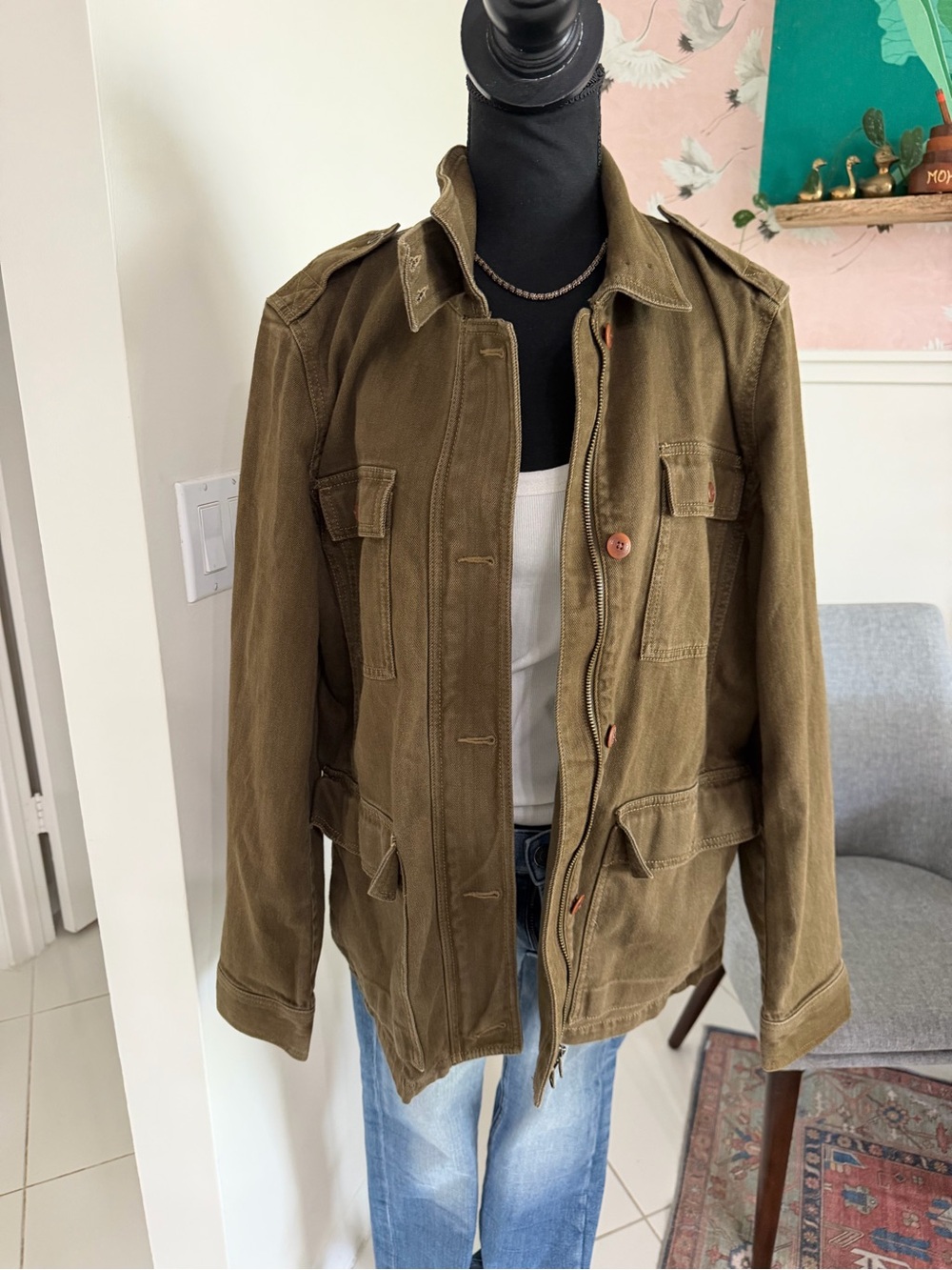 Lauren Jeans Co. Ralph Lauren Vintage Military Cotton Jacket Woman’s XL